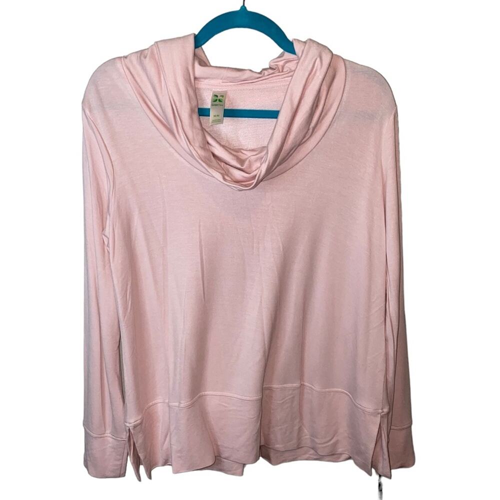 NWT Green Tea Pink Soft & Yummy Cowl Neck Top Medium Relaxed Fit